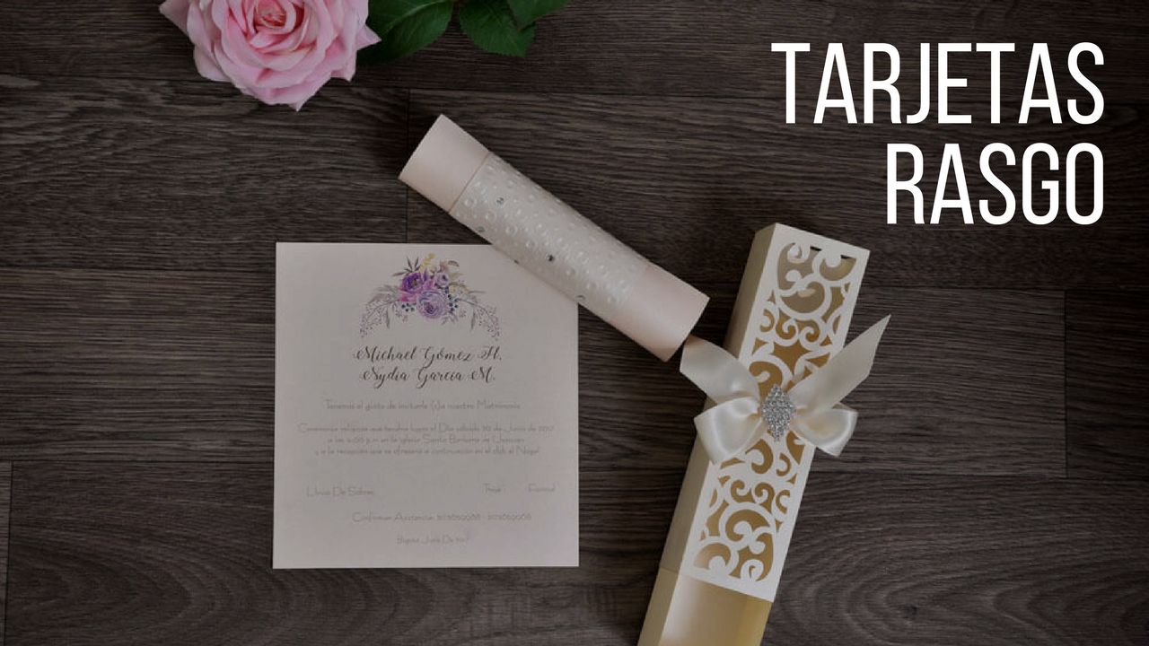 Invitación de matrimonio artesanal de Tarjetas Rasgo