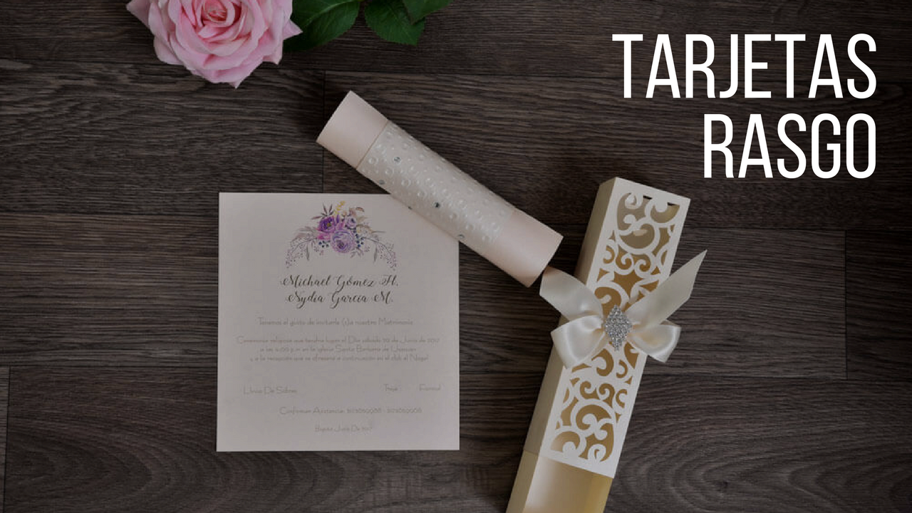 Invitación de matrimonio artesanal de Tarjetas Rasgo